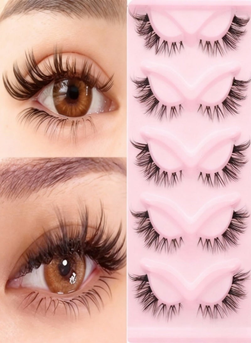 Reusable Long Lasting Natural False Eyelashes Ladies Party False Eyelashes 3D Curl (5 Pairs) - Image 1